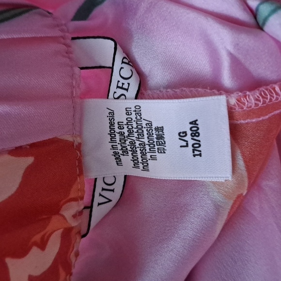 VICTORIA'S SECRET silky feel polyester floral PJ lounge pants pockets LG - Picture 5 of 6